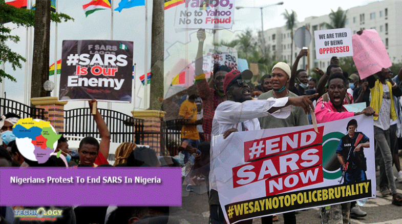 Nigerians protest to end sars in nigeria 785x437